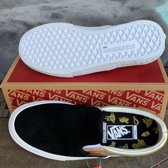 VANS SLIP ON PRO SHAKE JUNT BLACK/GOLD MENS - Picture 8 of 16